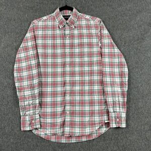 Bonobos Shirt Mens Small Red Plaid Long Sleeve Button Down Stretch Tailored Fit